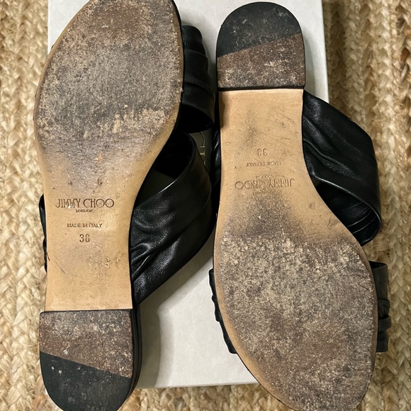 Jimmy Choo Lela Flat Black Sandals, size 38 - Picture 6 of 6